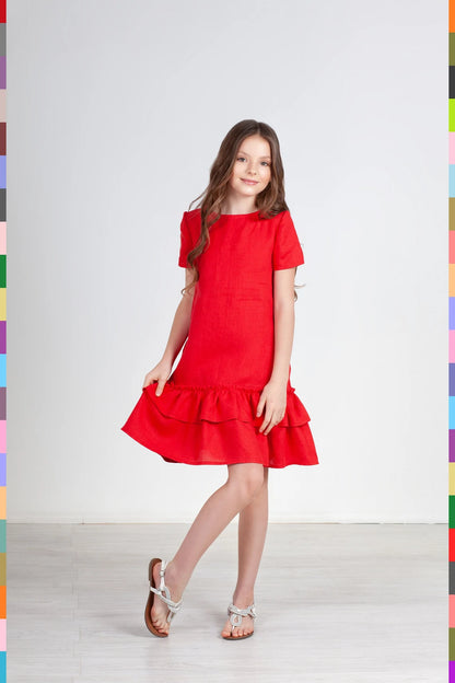 Linen kids dress