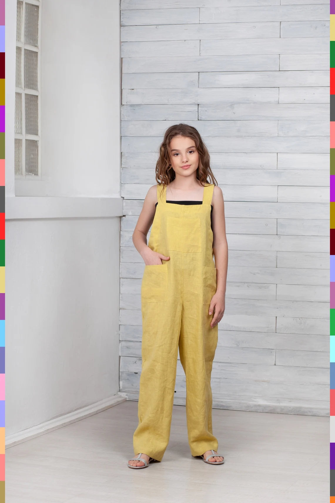 Linen kids jumpsuit