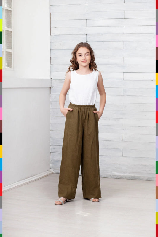 Linen kids pants