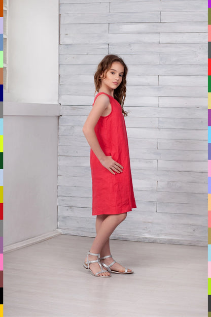 Linen kids dress