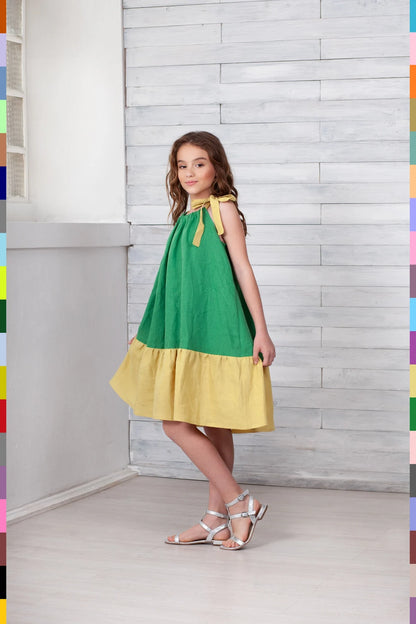 Linen kids dress