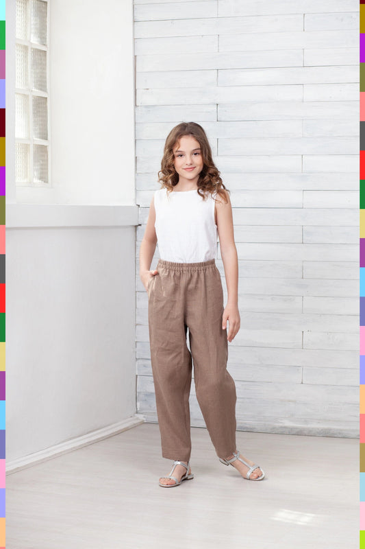 Linen kids pants